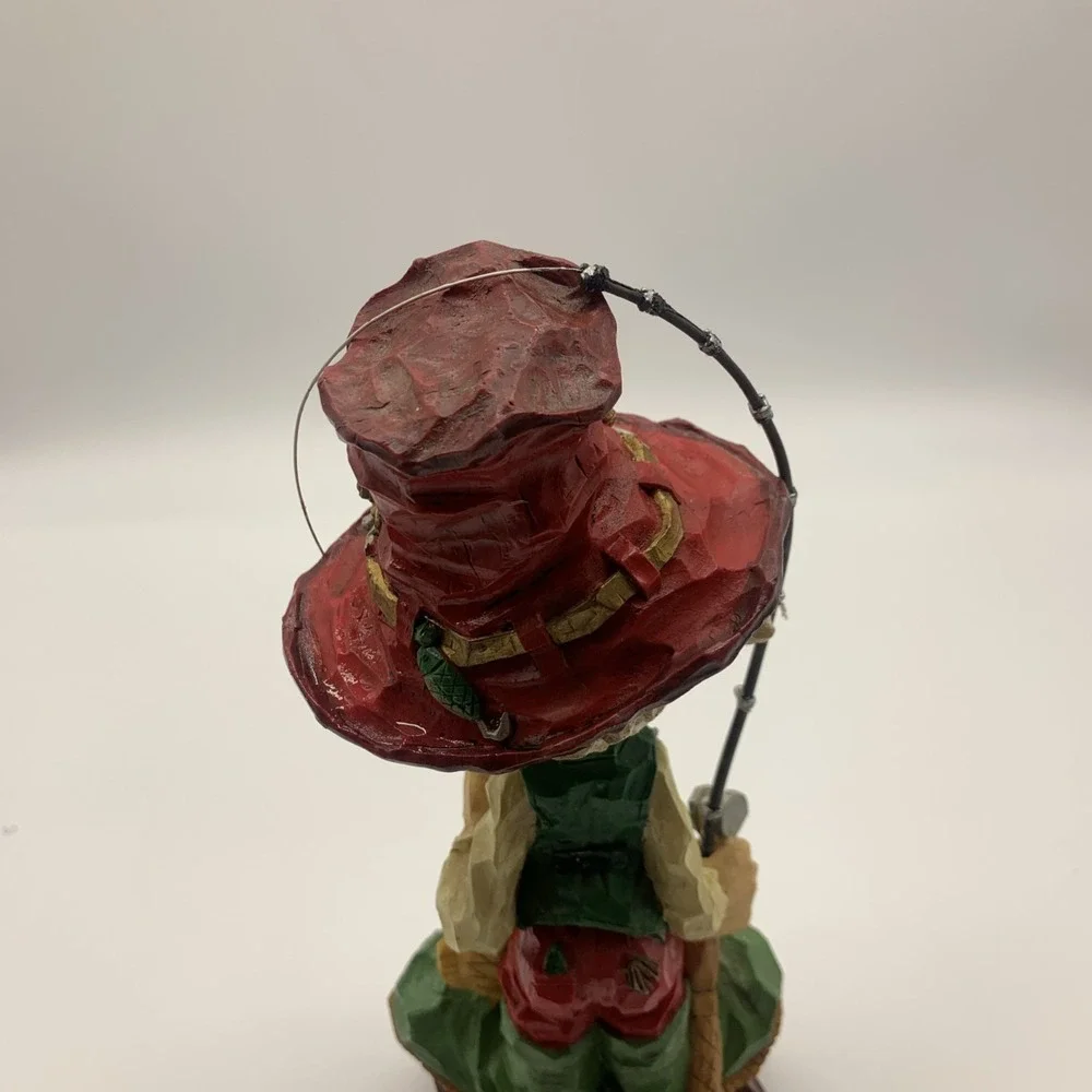 Vintage Bearded Fisherman Grandpa Bobblehead with Fishing Pole
